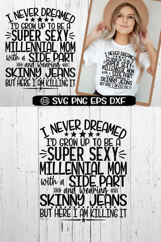Millennial Mom - Side Part - Skinny Jeans - SVG PNG EPS DXF SVG On the Beach Boutique 