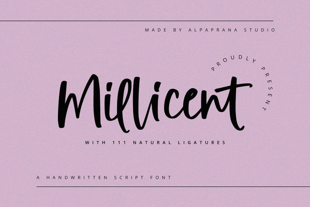 Millicent - Handwritten Script Font Font Alpaprana Studio 