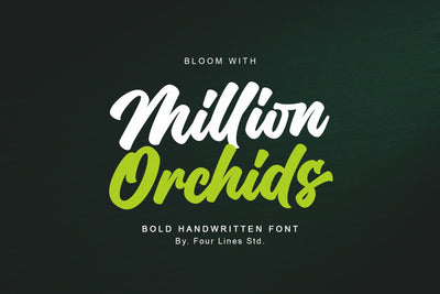 Million Orchid// Casual Handwritten Font Four Lines Std. 