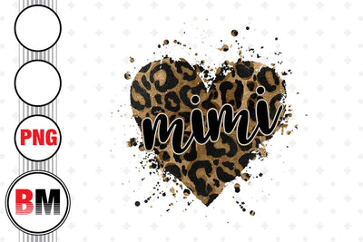 Mimi Heart Leopard PNG Files Sublimation BMDesign 