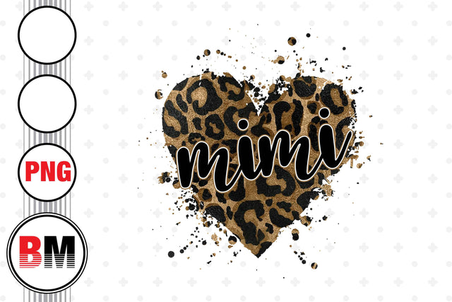 Mimi Heart Leopard PNG Files Sublimation BMDesign 