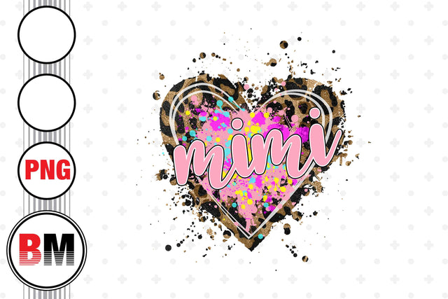 Mimi Heart Leopard PNG Files Sublimation BMDesign 