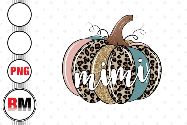 Mimi Pumpkin Leopard PNG Files Sublimation BMDesign 