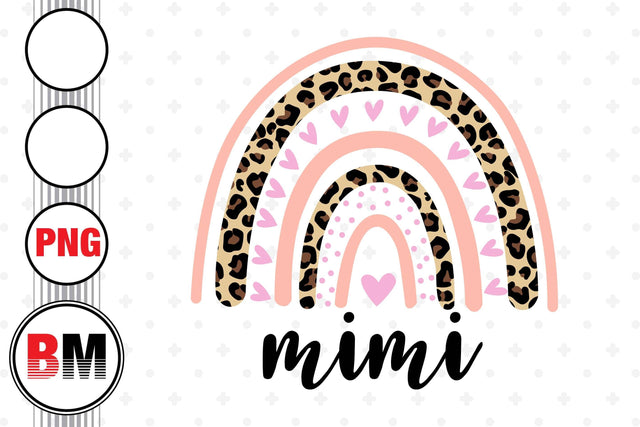 Mimi Rainbow Leopard PNG Files Sublimation BMDesign 