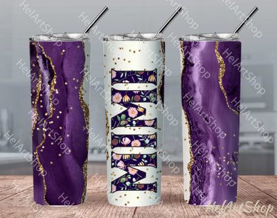 Mimi Tumbler PNG Sublimation, Purple Agate SKINNY TUMBLER Png Sublimation _HelArtShop_ 