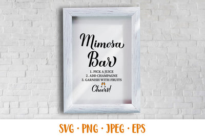 Mimosa Bar SVG. Wedding bar sign. Party decorations SVG LaBelezoka 