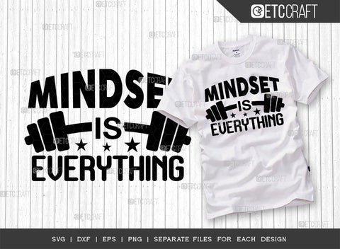 Mindset Is Everything SVG Bundle, Weights Svg, Gym Svg, Fitness Svg, Workout Svg, Bodybuilding Svg, Gym Quotes, ETC T00185 SVG ETC Craft 
