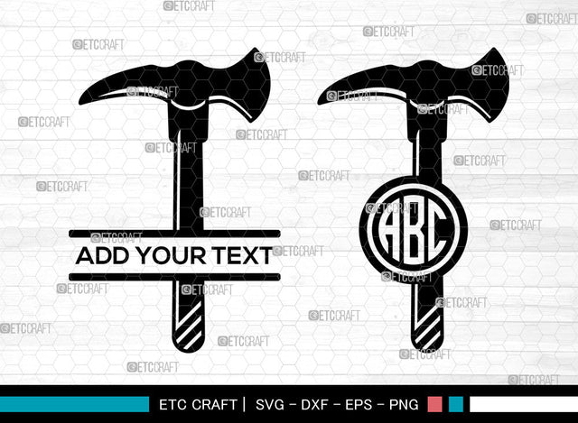 Miner Pickaxe Monogram SVG, Miner Tool Svg, Pickaxe Svg, Split Monogram Svg SVG ETC Craft 