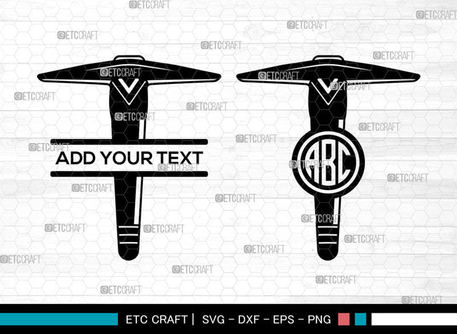 Miner Pickaxe Monogram SVG, Miner Tool Svg, Pickaxe Svg, Split Monogram Svg SVG ETC Craft 