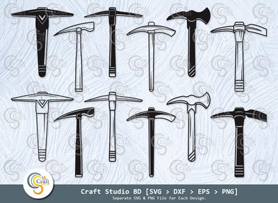 Miner Pickaxe Silhouette, Miner Tool Svg, Pickaxe Svg, Miner Pickaxe Svg Bundle SVG ETC Craft 