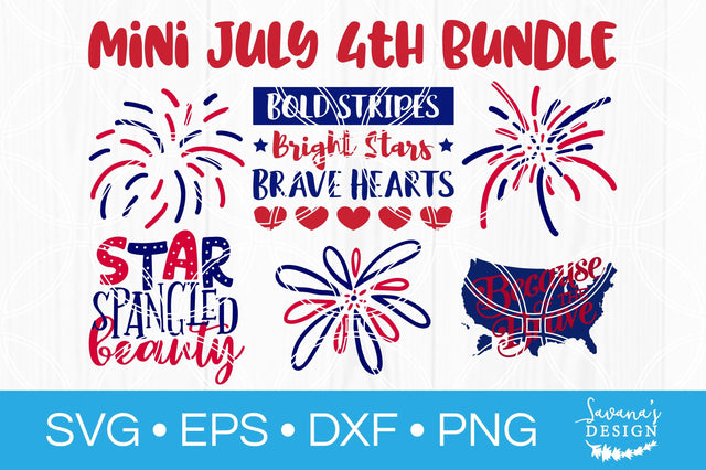 Mini 4th of July SVG Bundle SVG SavanasDesign