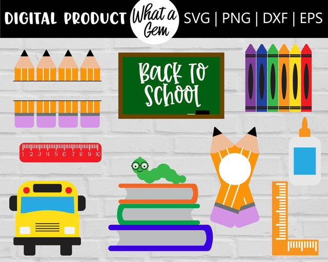 Mini Back to School SVG Bundle | School SVG | Teacher SVG | 100 days of School svg | Kindergarten Svg | First day of school svg | Teacher Gift SVG What A Gem SVG 
