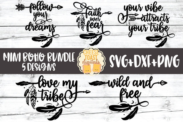 Mini Boho Bundle - 5 Designs Arrow SVG PNG DXF Cut Files SVG Cheese Toast Digitals