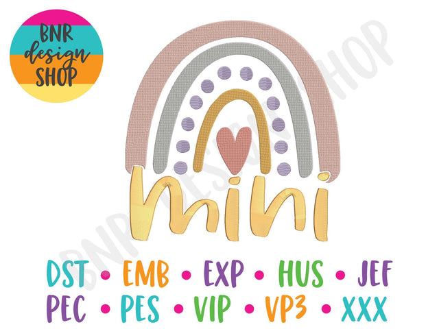 Mini Boho Rainbow Machine Embroidery Design Embroidery/Applique DESIGNS BNRDesignShop 