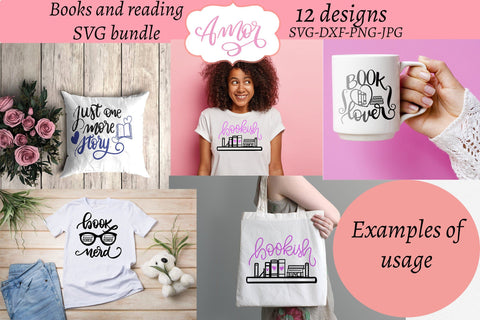 Mini bundle book lover svg, book nerd SVG SVG Amorclipart 