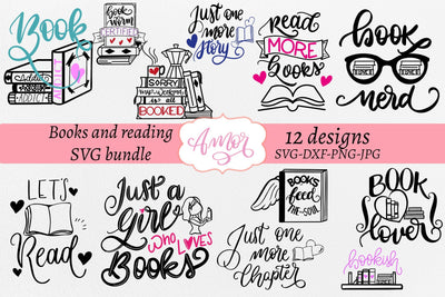 Mini bundle book lover svg, book nerd SVG SVG Amorclipart 