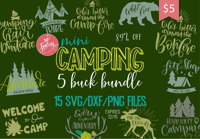 Mini Camping SVG Bundle Bundle So Fontsy Design Shop 