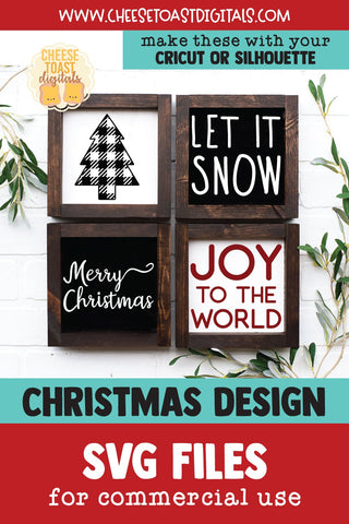 Mini Christmas Square Sign Bundle | Christmas SVG SVG Cheese Toast Digitals 