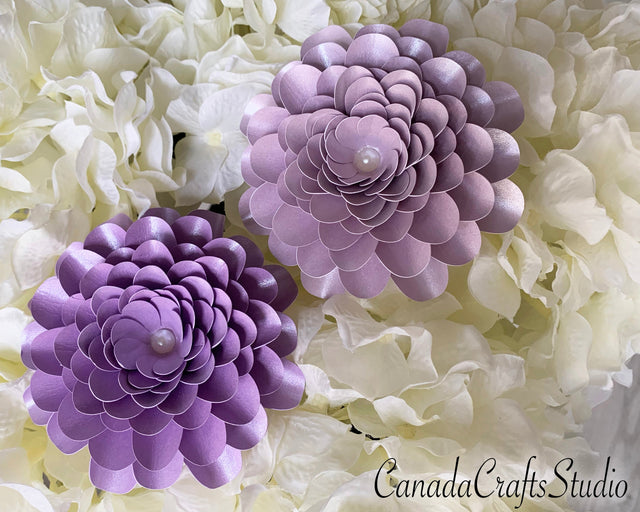 Mini Dahlia Paper Flower Template SVG CanadaCraftsStudio 