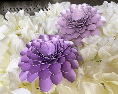 Mini Dahlia Paper Flower Template SVG CanadaCraftsStudio 