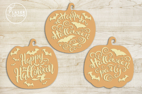 Mini Design Bundles HALLOWEEN PUMPKIN, Multilayer Laser Cut Files, Mandala, 3D Designs SVG LaserCutano 