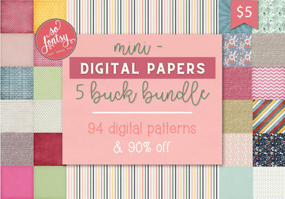 Mini Digital Papers Bundle Bundle So Fontsy Design Shop 