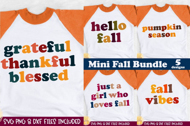 Mini Fall Bundle | 5 Thanksgiving & Autumn SVG Files SVG Cheese Toast Digitals 