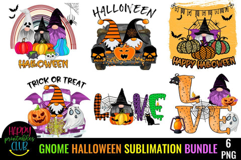 Mini Gnome Halloween Sublimation Bundle- Sublimation Bundle Sublimation Happy Printables Club 