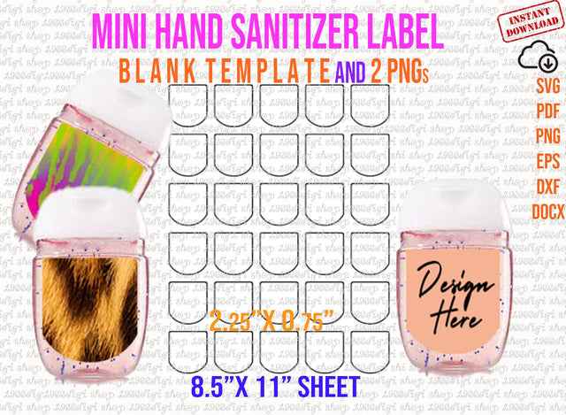 Mini Hand Sanitizer Label Template, Hand Sanitizer Labels Svg, Hand Sanitizer Labels Template, Real Foil Hand Sanitizer Svg Docx Dxf Eps SVG 1966digi 