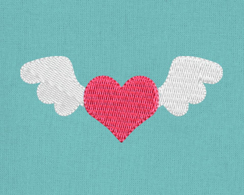 Mini Heart with Wings Embroidery Embroidery/Applique Designed by Geeks 