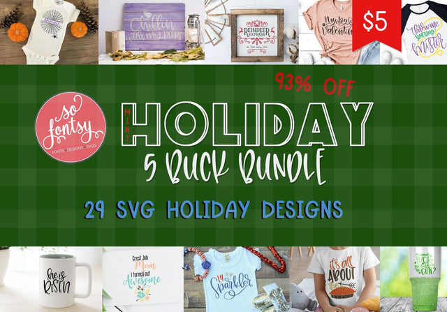 Mini Holiday SVG Bundle Bundle So Fontsy Design Shop 