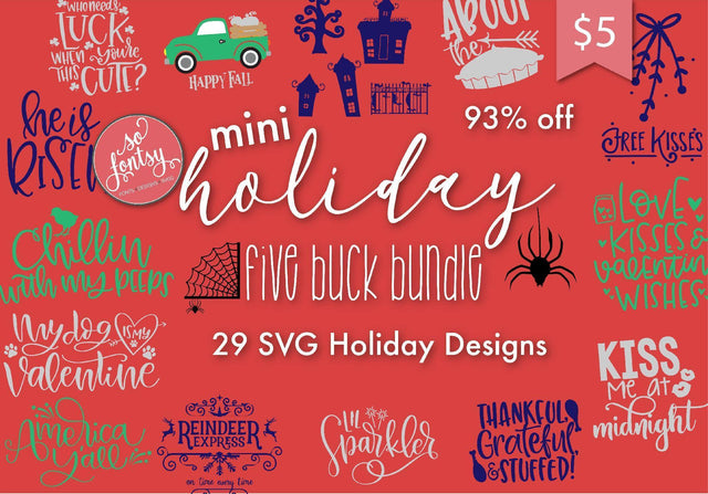 Mini Holiday SVG Bundle Bundle So Fontsy Design Shop 