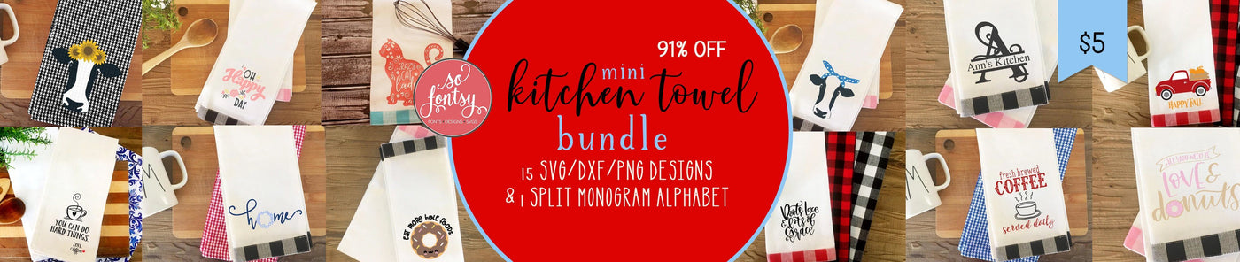 Mini Kitchen Towel SVG Design Bundle