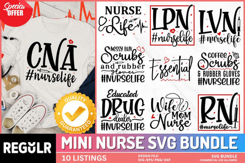 Mini Nurse Svg Bundle SVG Regulrcrative 