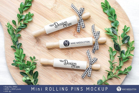Mini Rolling Pins mockup | styled photo Mock Up Photo Mae Middleton Studio 
