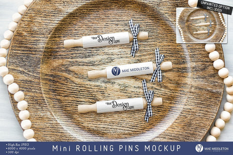 Mini Rolling Pins mockups | 2 styled photos Mock Up Photo Mae Middleton Studio 