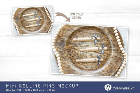 Mini Rolling Pins mockups | 2 styled photos Mock Up Photo Mae Middleton Studio 