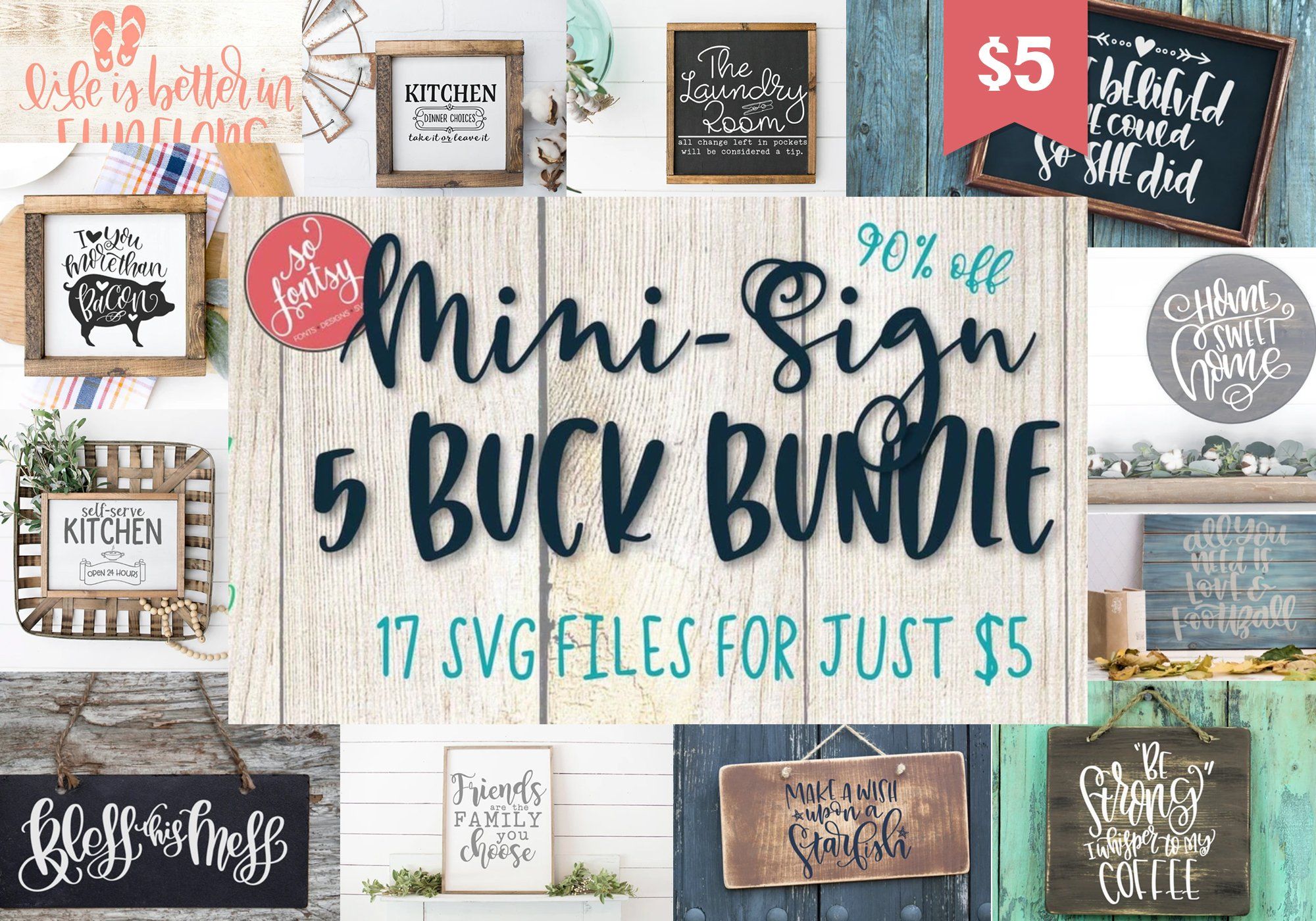 Wood Sign SVG Design Bundle | So Fontsy