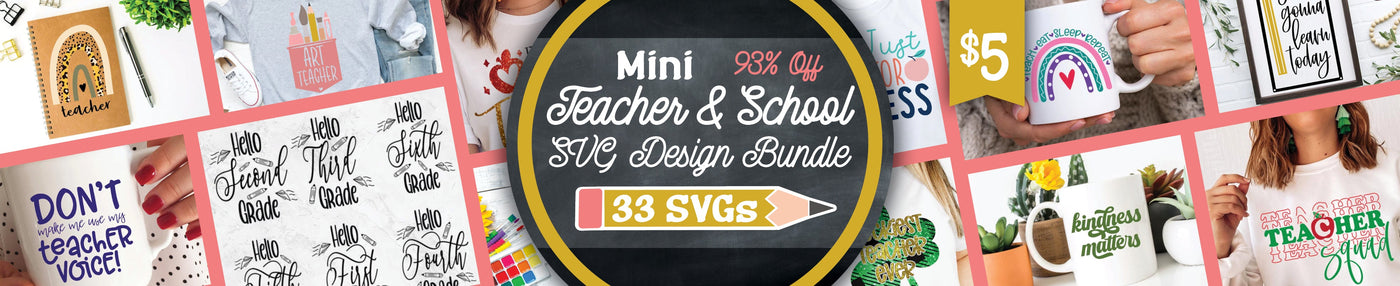 Mini Teacher and School SVG Design Bundle