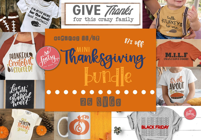 Mini Thanksgiving Bundle Bundle So Fontsy Design Shop 