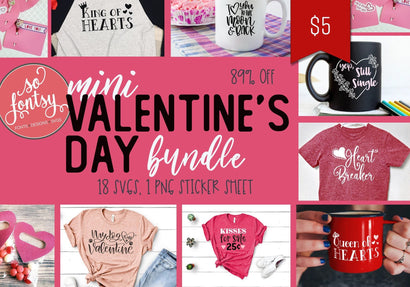 Mini Valentine's Day SVG Bundle Bundle So Fontsy Design Shop 