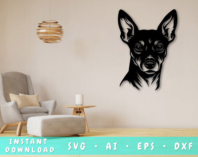 Miniature Pinscher Laser SVG Cut File, Miniature Pinscher Glowforge File, Miniature Pinscher DXF, Miniature Pinscher Wall Art SVG SVG HappyDesignStudio 