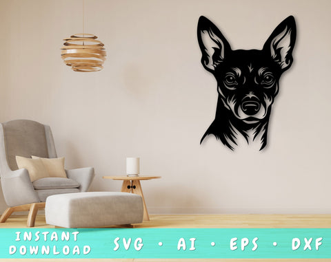 Miniature Pinscher Laser SVG Cut File, Miniature Pinscher Glowforge File, Miniature Pinscher DXF, Miniature Pinscher Wall Art SVG SVG HappyDesignStudio 