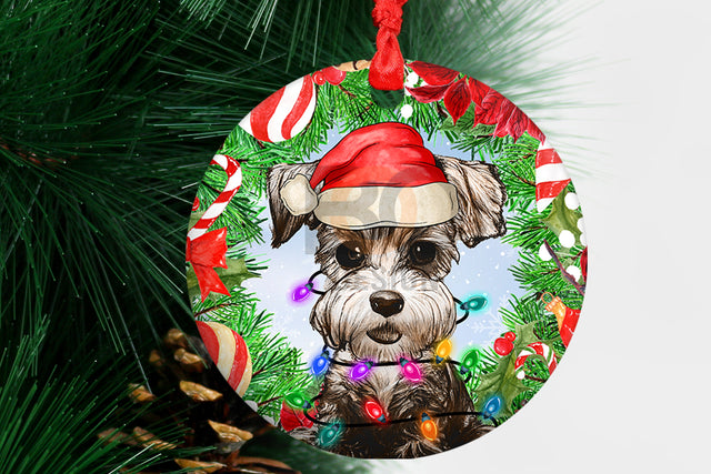 Miniature Schnauzer Christmas Ornament Png, Miniature Schnauzer Ornament Png, Round Christmas Ornament,Christmas Ornament Sublimation Design Sublimation BOO-design 