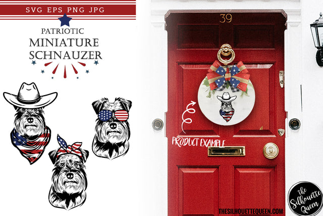 Miniature Schnauzer Dog Patriotic Cut files and Sublimation SVG Loveleen Kaur 