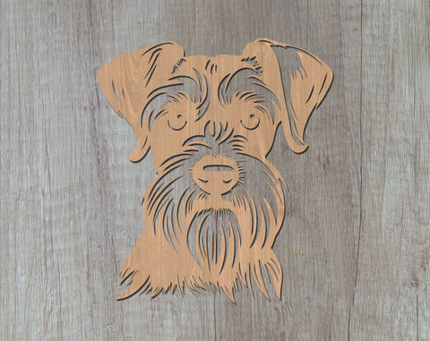 Miniature Schnauzer Laser SVG Cut File, Miniature Schnauzer Glowforge File, Miniature Schnauzer DXF, Miniature Schnauzer Wall Art SVG SVG HappyDesignStudio 