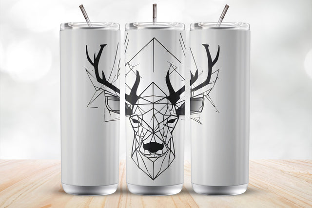 Minimalistic Line Deer 20 Oz Tumbler Wrap Sublimation Design Sublimation MockupSvgVenue 