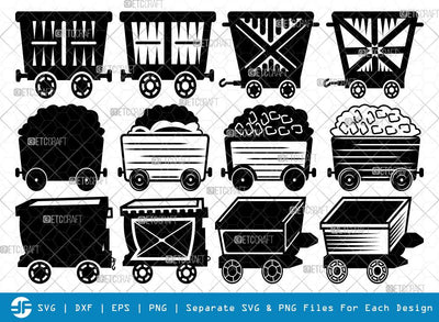 Mining Cart And Shovel SVG Cut Files | Shovel Silhouette | Axe Shovel Svg Bundle SVG ETC Craft 