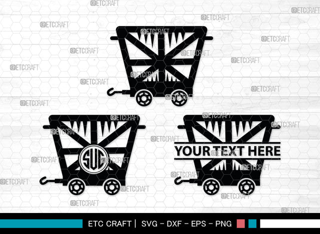 Mining Cart Monogram, Mining Cart Silhouette, Mining Cart SVG, Mining Cart Svg, Shovel Svg, Axe Shovel Svg, SB00007 SVG ETC Craft 