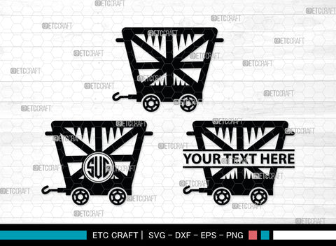 Mining Cart Monogram, Mining Cart Silhouette, Mining Cart SVG, Mining Cart Svg, Shovel Svg, Axe Shovel Svg, SB00007 SVG ETC Craft 